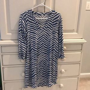 Lilly Pulitzer Blue Chevron Stripe Dress